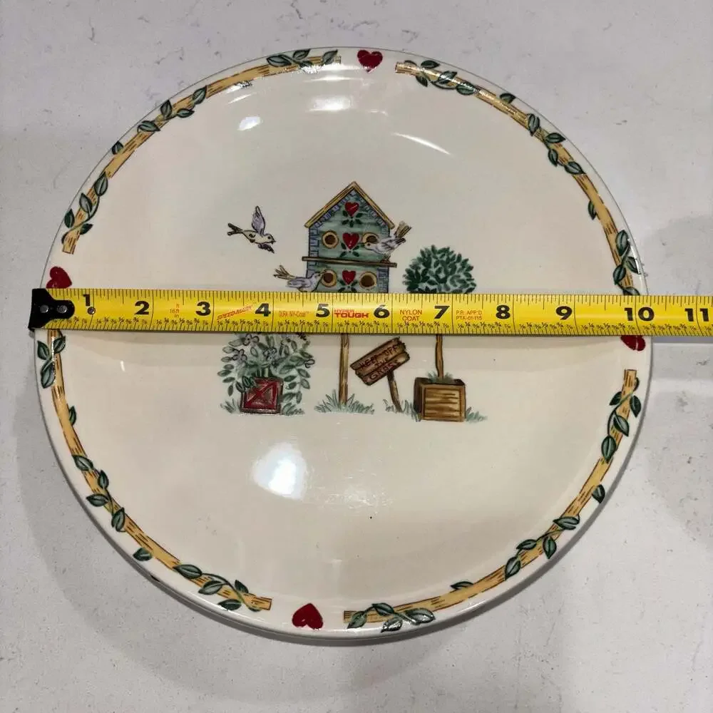 Thomson Pottery Birdhouse Pattern Dinner Plates 10.25” (6)